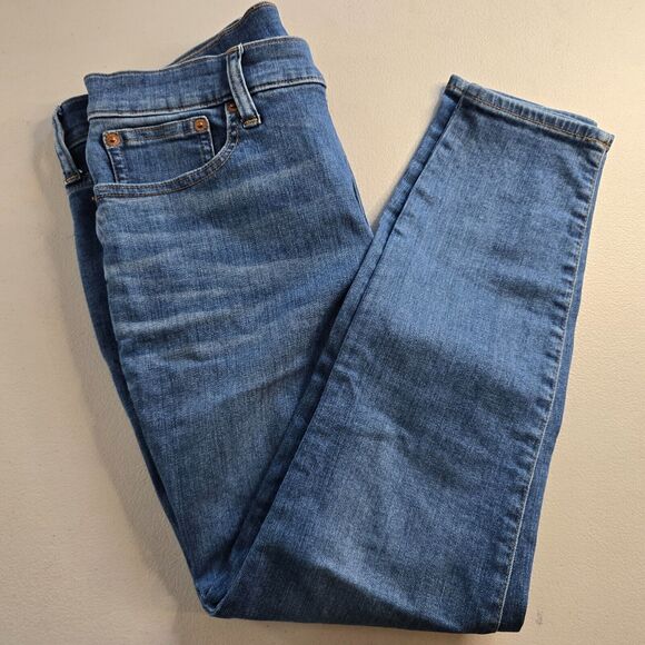 J. Crew Jeans Women's 29 Petite Blue 9" High Rise Toothpick Medium Wash - Picture 10 of 16